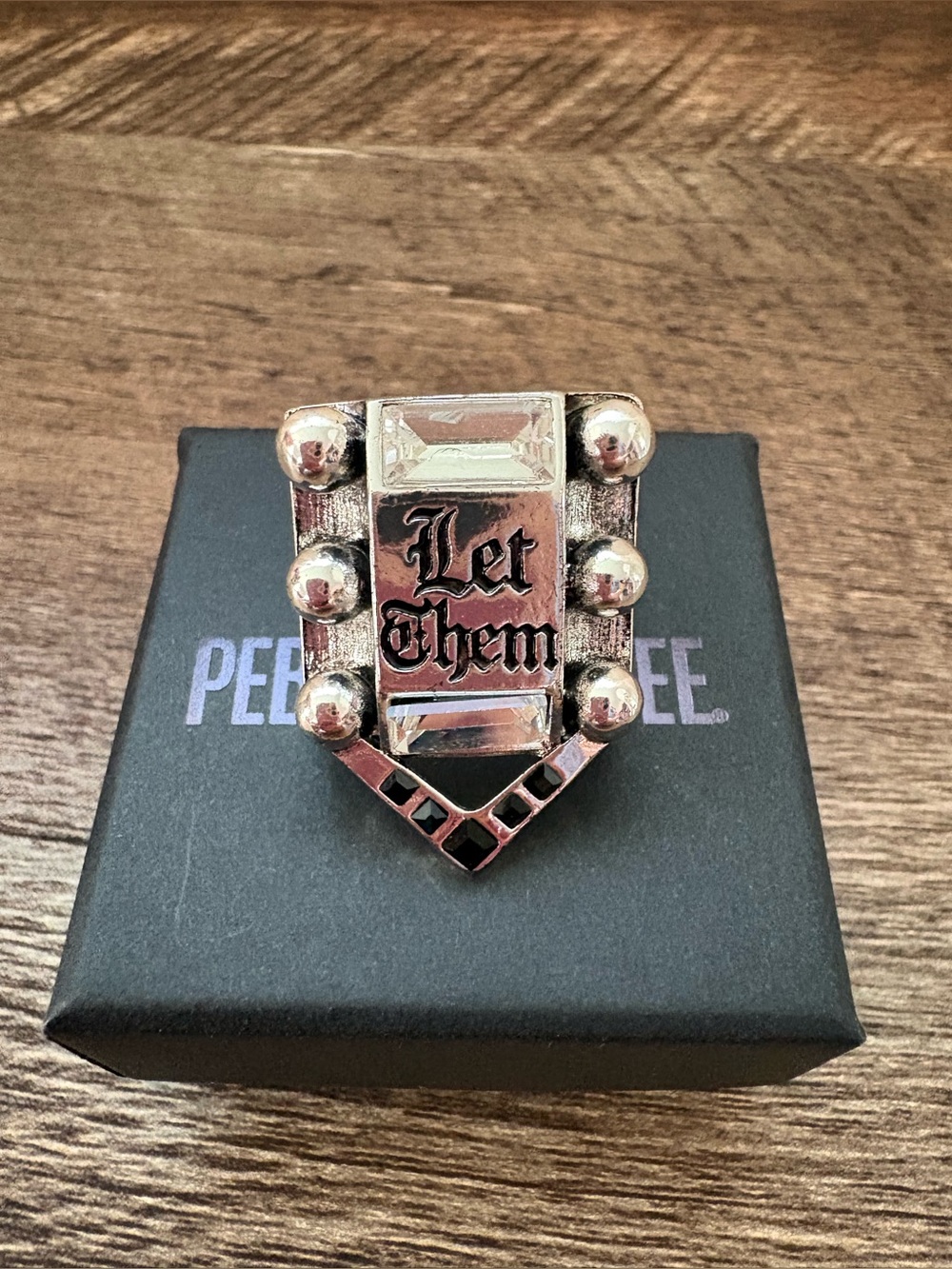 Pebby Forevee Women’s Silver Statement Ring - Let them - Picture 2 of 4